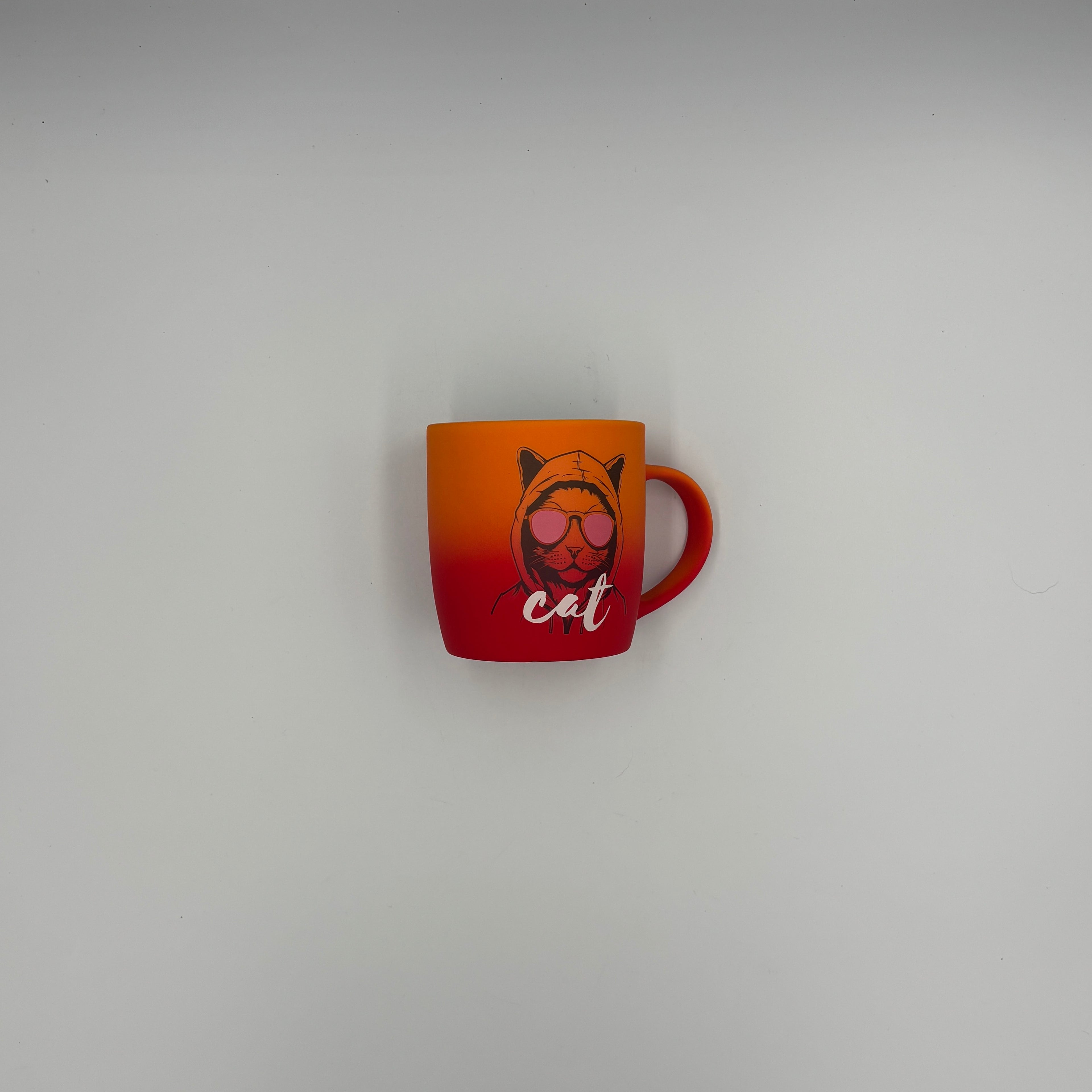 MUG CAT BRIGHT COLOURS 14OZ EACH