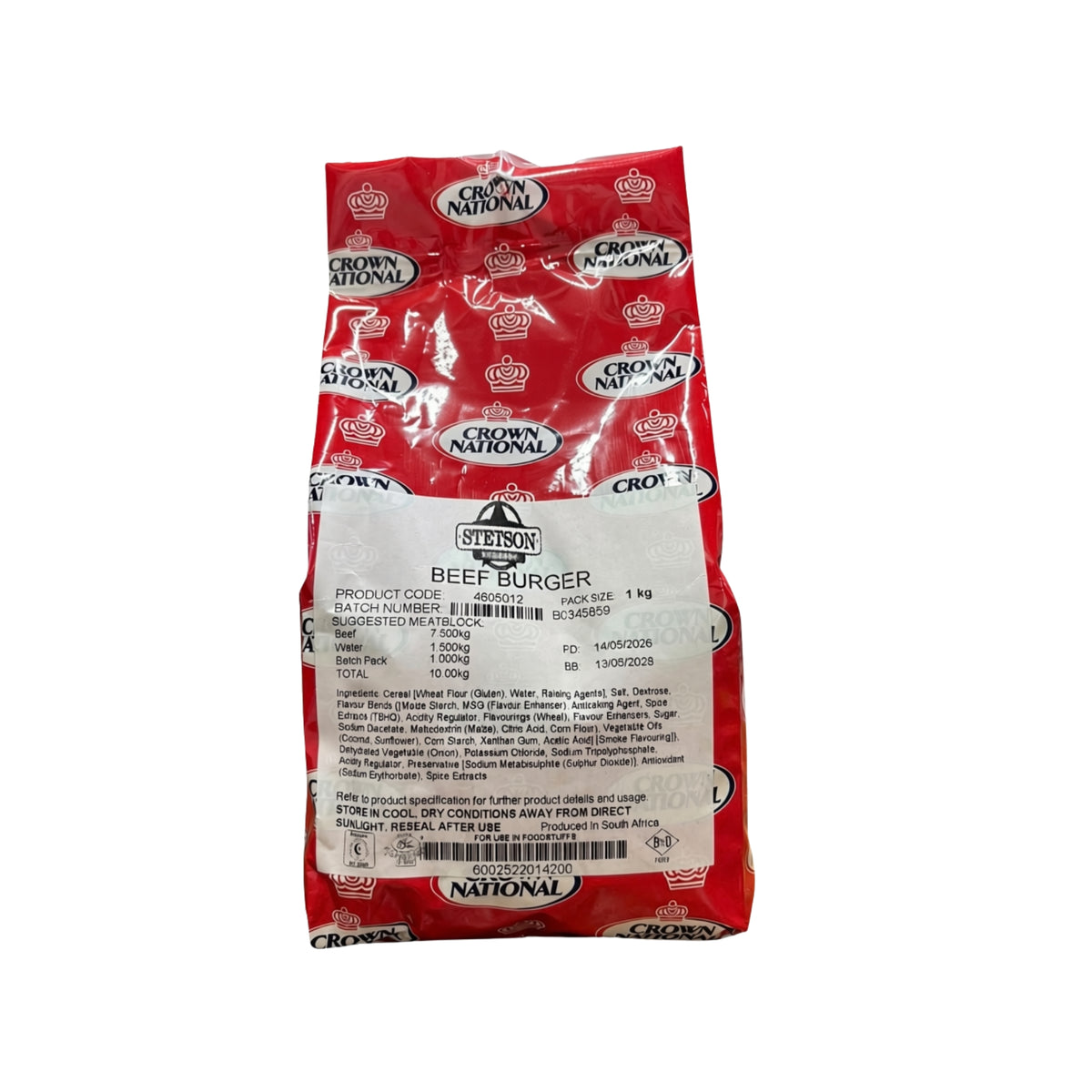 CROWN STETSON BEEF BURGER 1KG